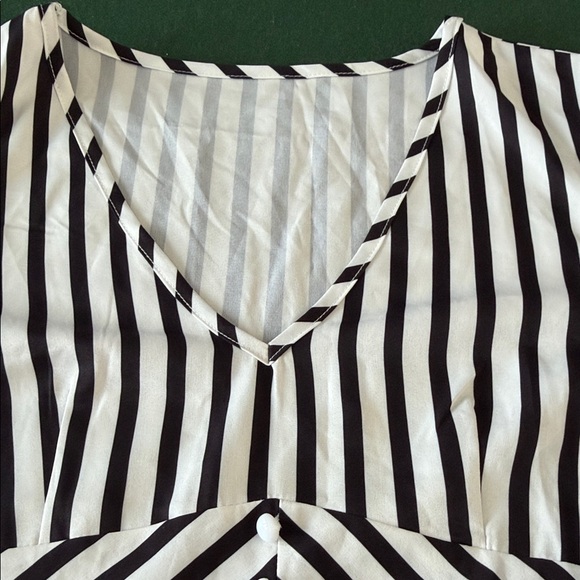 Striped Black and White Women's Cape - Picture 7 of 9